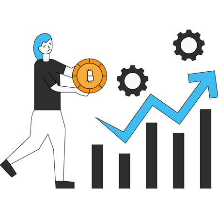 Graphique de croissance du Bitcoin  Illustration