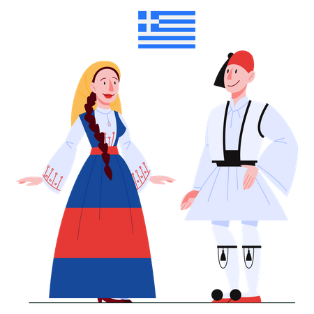 Greece citizen in national costume  イラスト