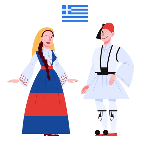 Greece citizen in national costume  イラスト