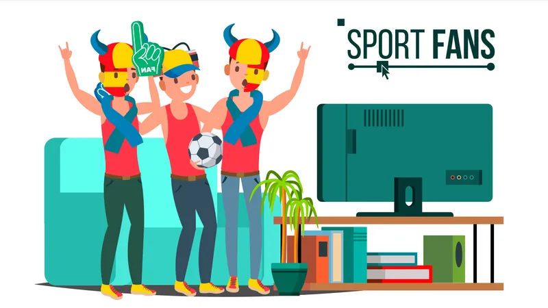 Groupe de fans de sport  Illustration