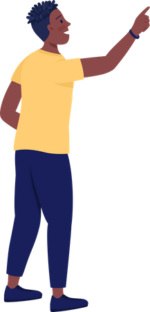 Guy pointing with finger  Illustration