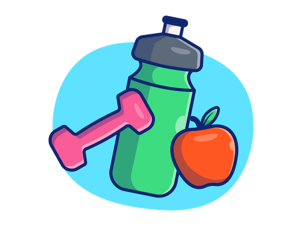 Gym bottle with healthy diet  Illustration