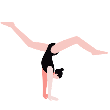 Gymnast Performing Handstand  Illustration