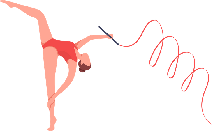 Gymnast with ribbon  Illustration