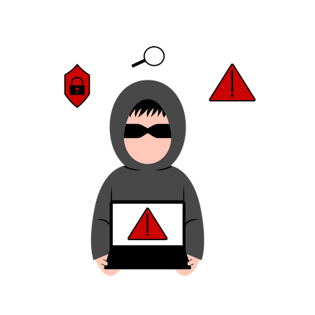 Hacker hacking website  Illustration