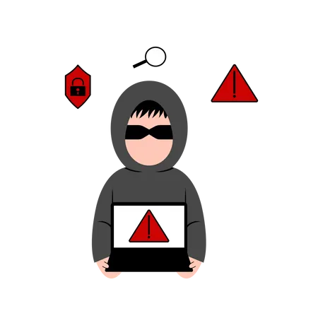 Hacker hacking website  Illustration