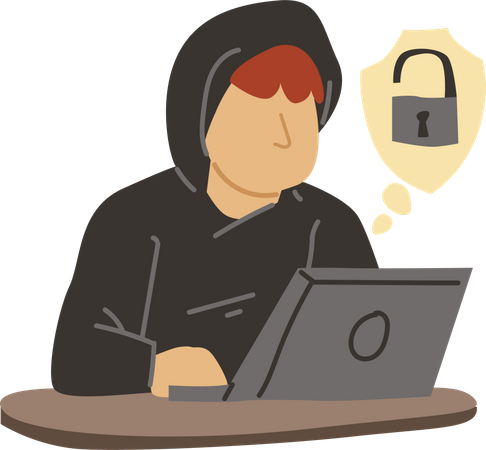 Hacker trying to hack password  Illustration