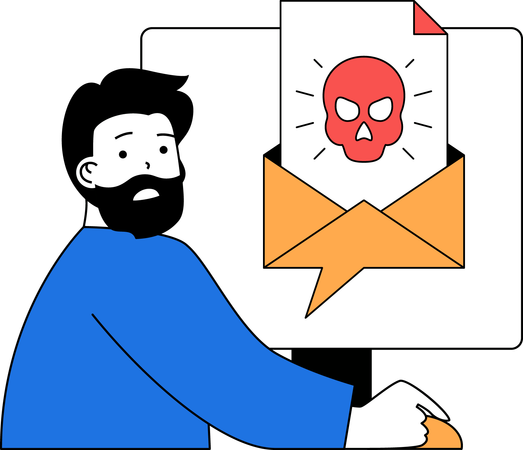 Hackeamento de dados de e-mail  Ilustração