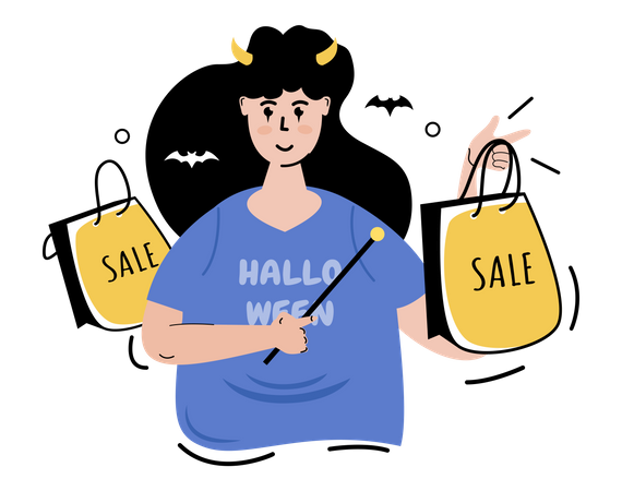 Halloween season shopping sale  Illustration