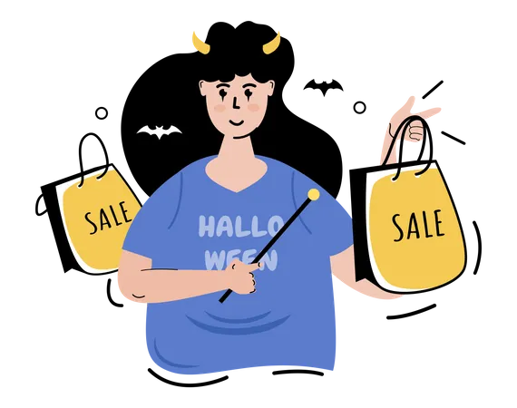 Halloween season shopping sale  Illustration