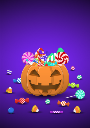 Halloween sweets and candies  イラスト