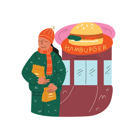 Hamburger Shop  Illustration