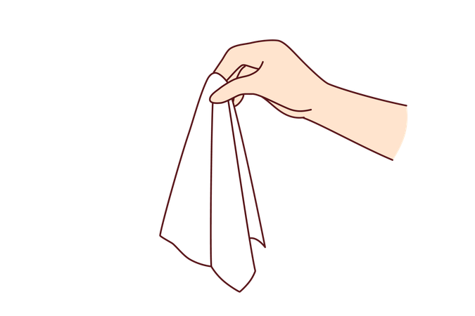 Hand with handkerchief for wiping tears and consoling person in trouble  Illustration