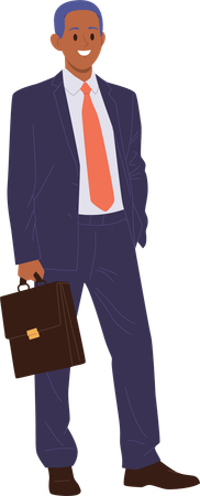 Handsome man lawyer wearing lawsuit holding briefcase  Illustration