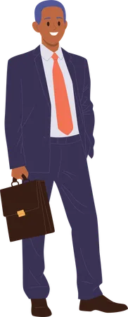 Handsome man lawyer wearing lawsuit holding briefcase  Illustration