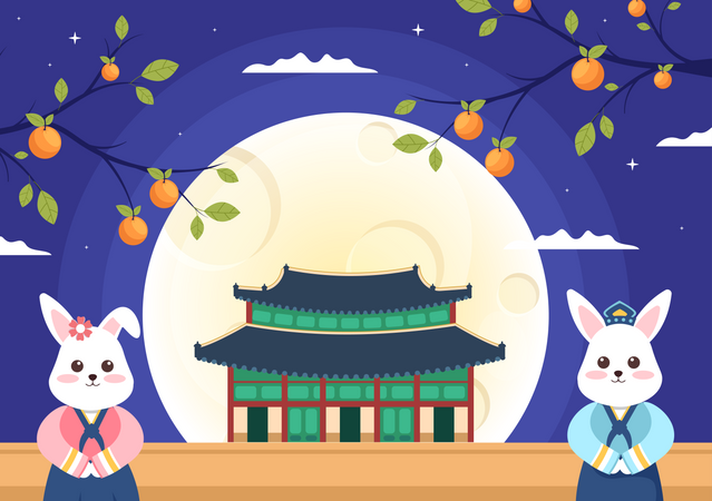 Happy Chuseok Day  Illustration