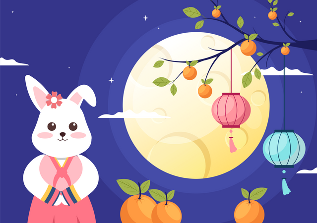 Happy Chuseok Day  Illustration