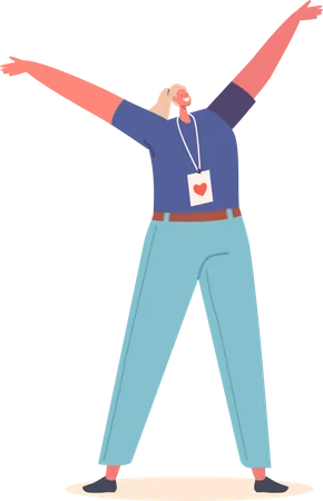 Happy Female Volunteer  Illustration