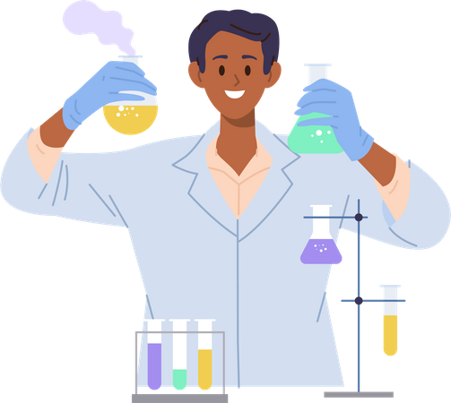 Happy lab worker  Illustration