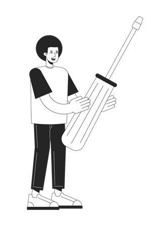 Happy man with screwdriver tool  Illustration