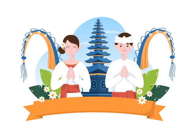 Happy Nyepi Day  Illustration