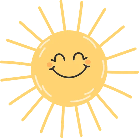 Happy Sun Emoji  Illustration