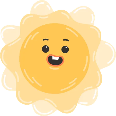 Happy Sun Emoji  Illustration