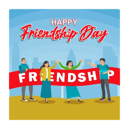 Happy World Friendship Day  Illustration