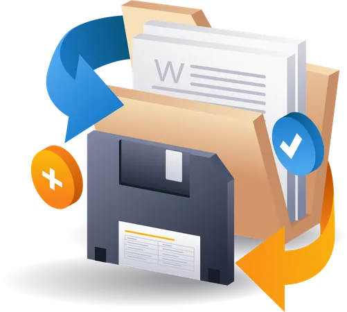 Hardisk folder data storage  Illustration