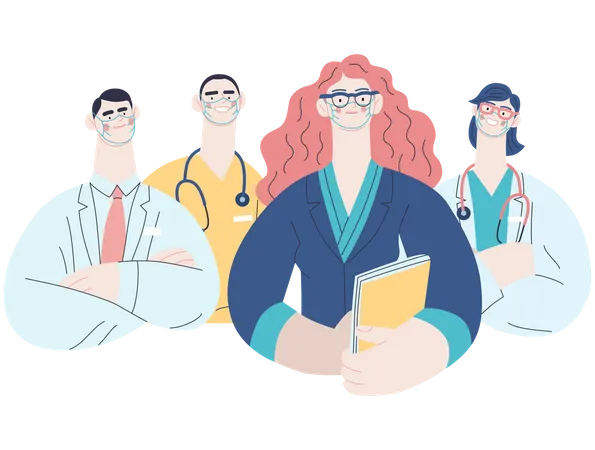 Healthcare staff team  Illustration