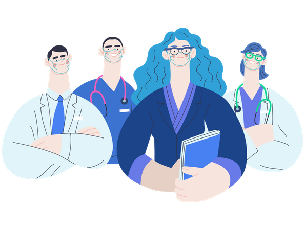 Healthcare staff team  Illustration