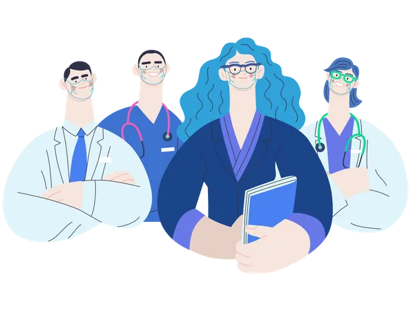 Healthcare staff team  Illustration