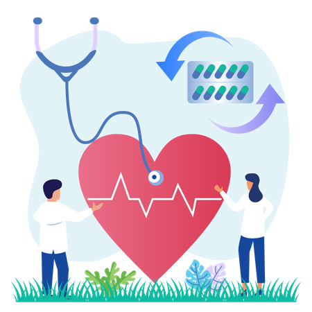 Heart Checkup  Illustration