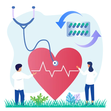 Heart Checkup  Illustration