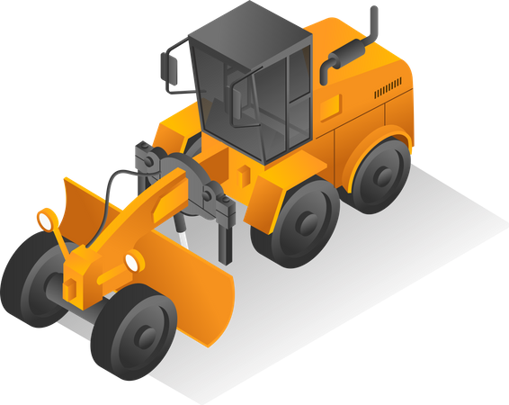 Heavy motor grader  Illustration