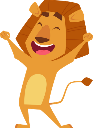 Lion heureux  Illustration