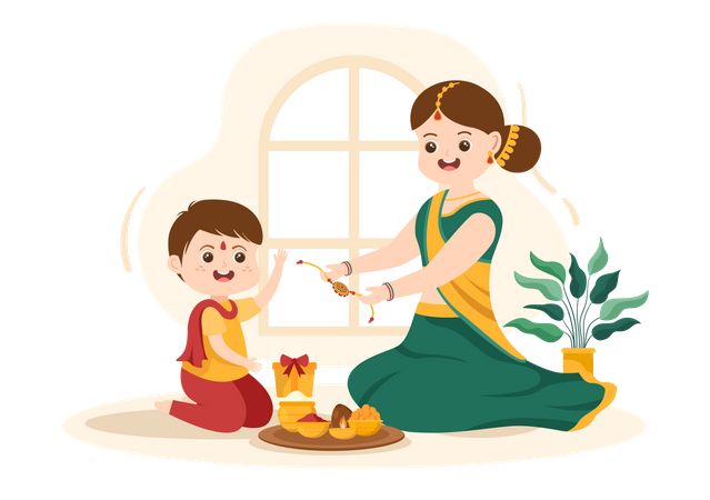 Joyeux Raksha Bandhan  Illustration