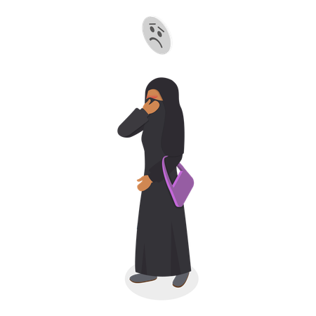 Hijab Girl getting Domestic Violence  Illustration