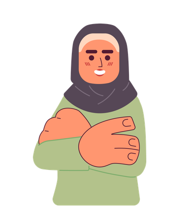 Hijab young adult woman confident arms folded  Illustration