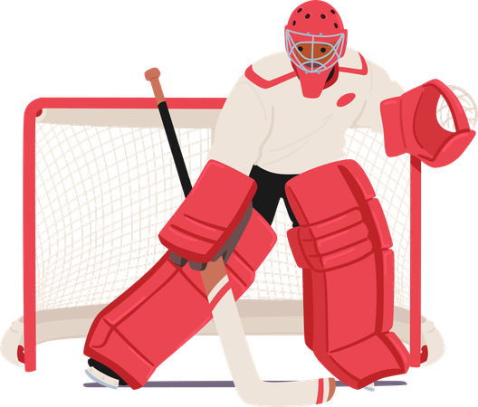 Hockey Goalkeeper  Illustration