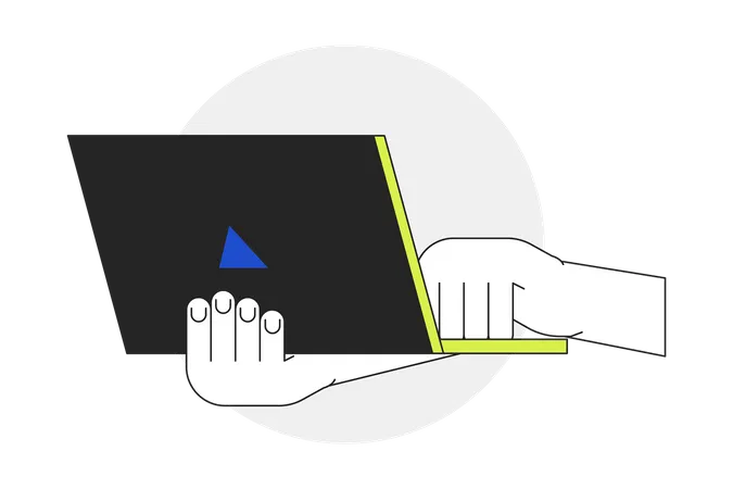 Holding laptop  Illustration