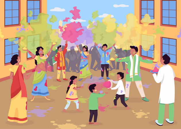 Holi celebration  Illustration