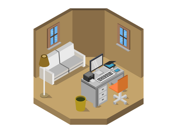 Home office  イラスト