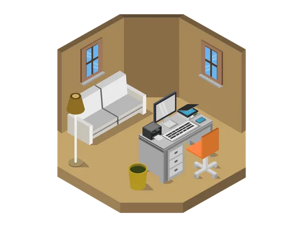 Home office  イラスト