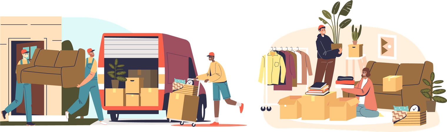 Home relocation  Illustration