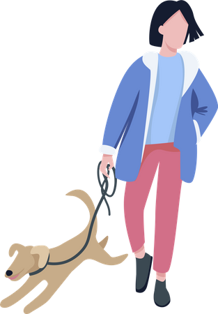 Homem passeando com cachorro  Ilustração