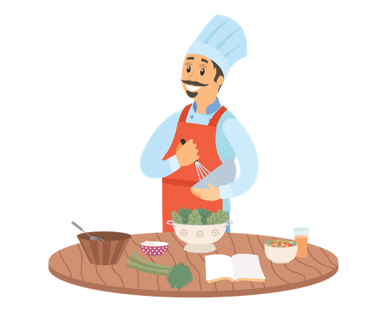 Chef cuisinier masculin  Illustration