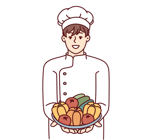 Chef cuisinier masculin  Illustration