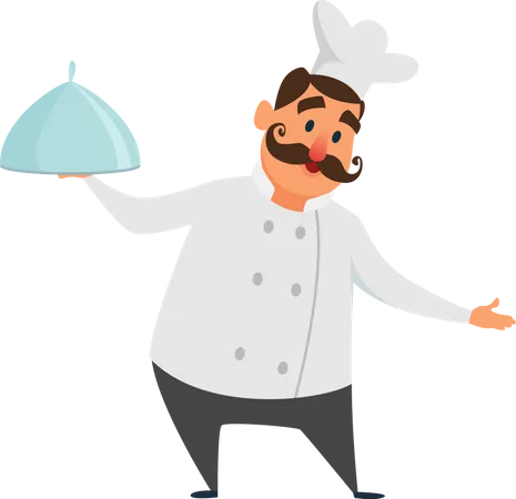 Homme qui cuisine  Illustration