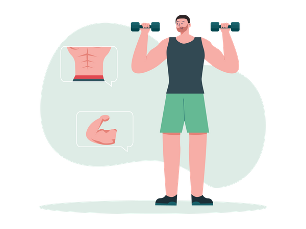 Homme faisant des exercices d'abdos  Illustration